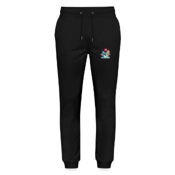 Dragons Kawaii Cartoon Pet Playing With Balloons - Stanley/Stella Mover Unisex Organic Jogging Trousers - black - Front - Marisol (170cm) & Nik (191cm)
