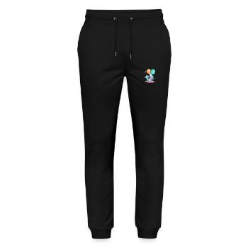 Delfine Kawaii Cartoon Haustier spielt mit Luftballons - Stanley/Stella Unisex Bio Jogginghose Mover  - Schwarz - Vorne - Marisol (170cm) & Nik (191cm)