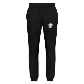 Arktischer Wolf Bunte Aquarell-Karikatur Kawaii Haustier - Stanley/Stella Unisex Bio Jogginghose Mover  - Schwarz - Vorne - Marisol (170cm) & Nik (191cm)