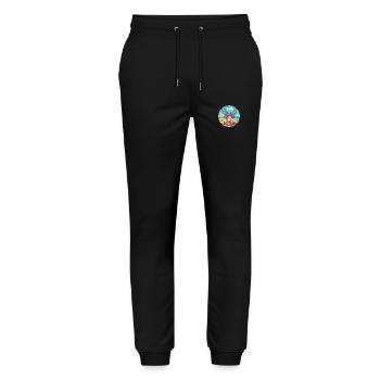 Papillon Cartoon Yoga Plage Illustration D’été - Pantalon de jogging bio MOVER Stanley/Stella unisexe - noir - Devant - Marisol (170cm) & Nik (191cm)