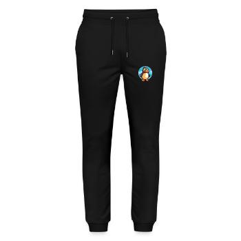 Penguin Funny Cartoon Kawaii Beach Illustration - Stanley/Stella Mover Unisex Organic Jogging Trousers - black - Front - Marisol (170cm) & Nik (191cm)