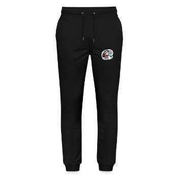 Joyeux Noël - Illustration du Père Noël - Pantalon de jogging bio MOVER Stanley/Stella unisexe - noir - Devant - Marisol (170cm) & Nik (191cm)