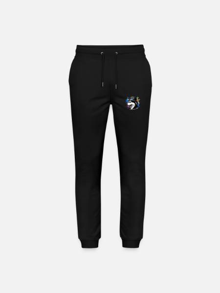 Husky with blue eyes - Stanley/Stella Mover Unisex Organic Jogging Trousers - black
