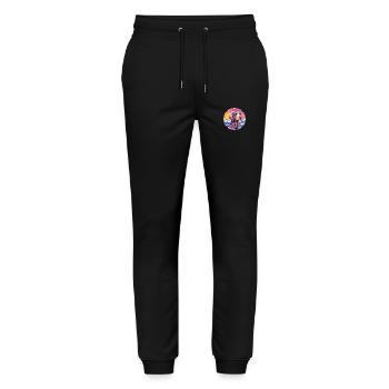 German Wirehaired Pointer Dog Breed Cartoon Kawaii - Stanley/Stella Mover Unisex Organic Jogging Trousers - black - Front - Marisol (170cm) & Nik (191cm)