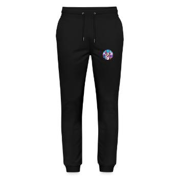 Texas Heeler Dog Breed Cartoon Kawaii Watercolor - Stanley/Stella Mover Unisex Organic Jogging Trousers - black - Front - Marisol (170cm) & Nik (191cm)