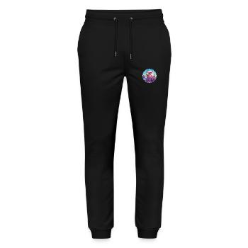 Falke Aquarell Karikatur Kawaii Haustier Tier Bunt - Stanley/Stella Unisex Bio Jogginghose Mover  - Schwarz - Vorne - Marisol (170cm) & Nik (191cm)