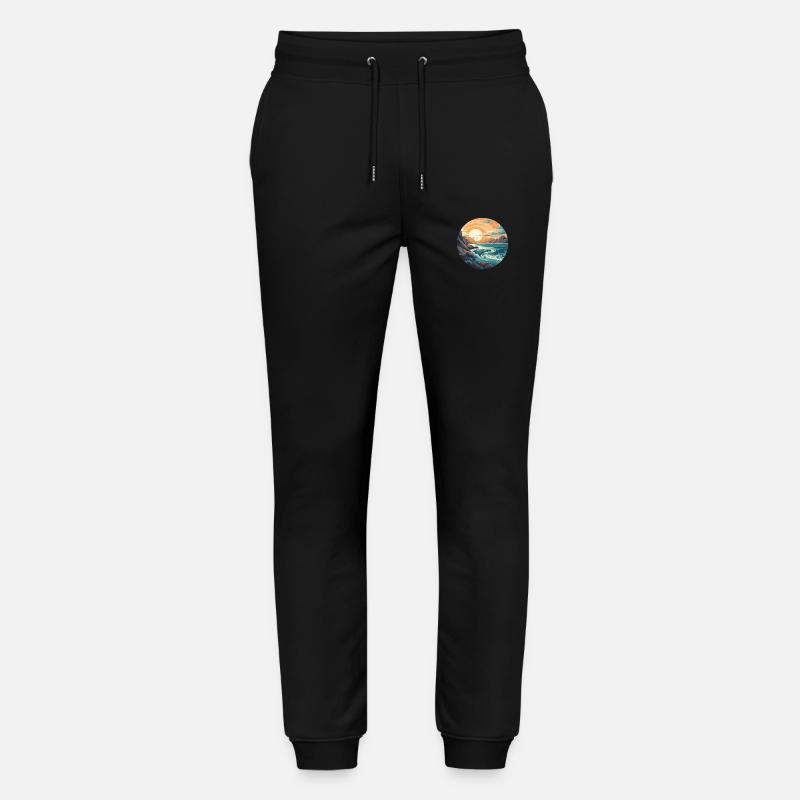 Rock beach - Stanley/Stella Mover Unisex Organic Jogging Trousers - black