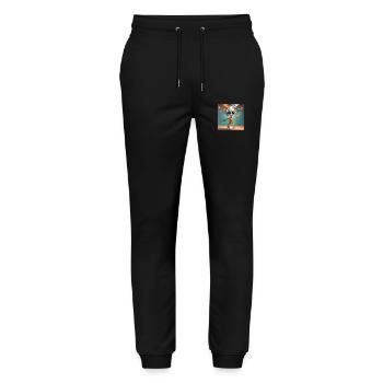mignon petit robot – danse lors d’une fête - Pantalon de jogging bio MOVER Stanley/Stella unisexe - noir - Devant - Marisol (170cm) & Nik (191cm)