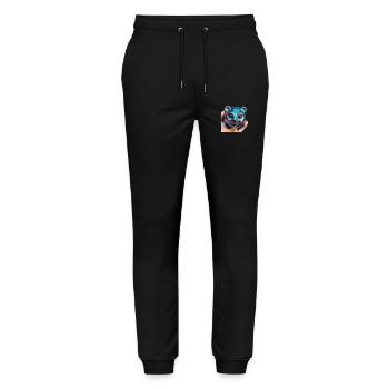 Bärenstarke Kugel - Stanley/Stella Unisex Bio Jogginghose Mover  - Schwarz - Vorne - Marisol (170cm) & Nik (191cm)