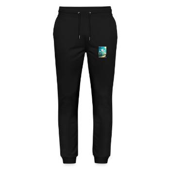 Almere Niederlande Vintage Reiseposter Souvenir - Stanley/Stella Unisex Bio Jogginghose Mover  - Schwarz - Vorne - Marisol (170cm) & Nik (191cm)