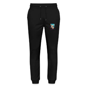 Positano Italie Vintage voyage affiche WPA Souvenir - Pantalon de jogging bio MOVER Stanley/Stella unisexe - noir - Devant - Marisol (170cm) & Nik (191cm)