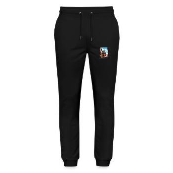 Weimar Germany Vintage Travel Poster WPA Souvenir - Stanley/Stella Mover Unisex Organic Jogging Trousers - black - Front - Marisol (170cm) & Nik (191cm)