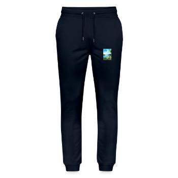 Lake Sainte Croix Deco Vintage Travel Poster WPA - Stanley/Stella Mover Unisex Organic Jogging Trousers - navy - Front - Marisol (170cm) & Nik (191cm)
