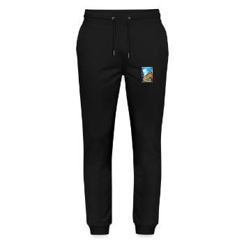 Mayence décoration Allemagne Vintage voyage affiche WPA - Pantalon de jogging bio MOVER Stanley/Stella unisexe - noir - Devant - Marisol (170cm) & Nik (191cm)