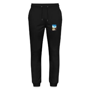 Extremadura Spain Vintage Travel Poster Souvenir - Stanley/Stella Mover Unisex Organic Jogging Trousers - black - Front - Marisol (170cm) & Nik (191cm)