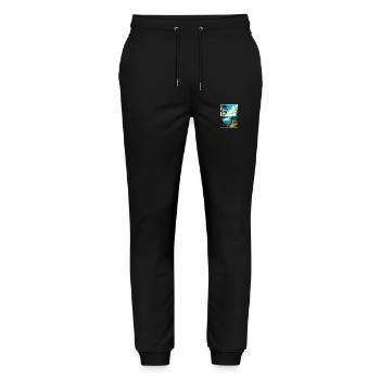 Souvenir du parc aquatique et forestier de Kielder en Angleterre - Pantalon de jogging bio MOVER Stanley/Stella unisexe - noir - Devant - Marisol (170cm) & Nik (191cm)