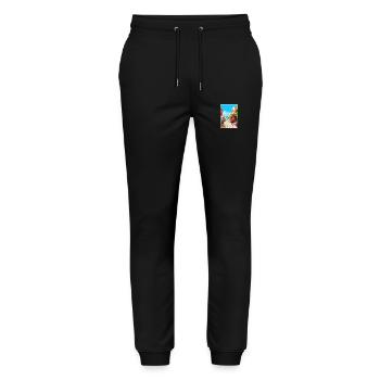 Crète Grèce Décoration Vintage Voyage Affiche WPA - Pantalon de jogging bio MOVER Stanley/Stella unisexe - noir - Devant - Marisol (170cm) & Nik (191cm)