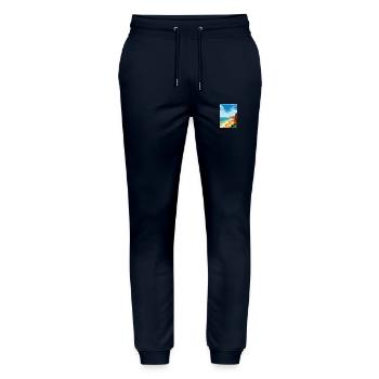 Algarve Portugal Vintage Travel Poster Souvenir - Stanley/Stella Mover Unisex Organic Jogging Trousers - navy - Front - Marisol (170cm) & Nik (191cm)