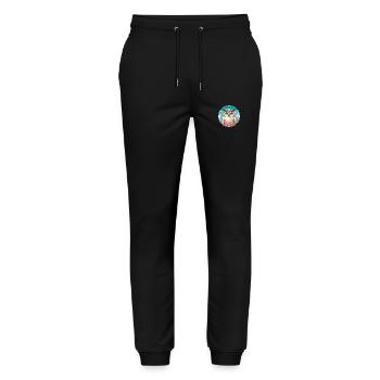 Owl Watercolor Cartoon Kawaii Pet Animal Colorful - Stanley/Stella Mover Unisex Organic Jogging Trousers - black - Front - Marisol (170cm) & Nik (191cm)
