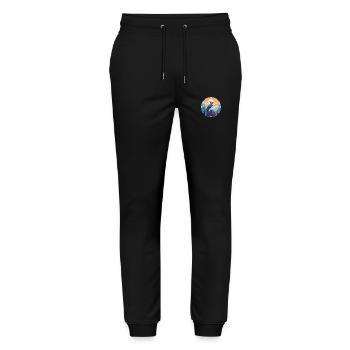 Geai bleu aquarelle dessin animé Kawaii animal de compagnie Animal Colo - Pantalon de jogging bio MOVER Stanley/Stella unisexe - noir - Devant - Marisol (170cm) & Nik (191cm)