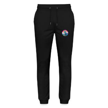 Pfau Aquarell Karikatur Kawaii Haustier Tier Farbe - Stanley/Stella Unisex Bio Jogginghose Mover  - Schwarz - Vorne - Marisol (170cm) & Nik (191cm)