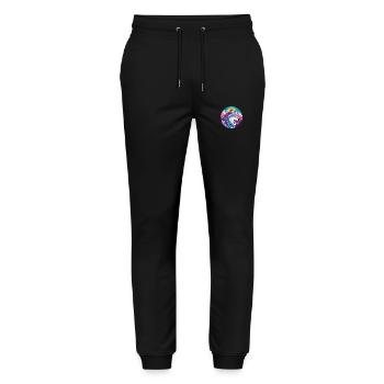 Wolf Aquarell Karikatur Kawaii Haustier Tier Bunt - Stanley/Stella Unisex Bio Jogginghose Mover  - Schwarz - Vorne - Marisol (170cm) & Nik (191cm)