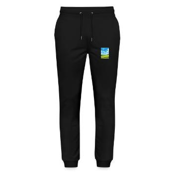 Mont Hawke Cornwall Vintage voyage affiche WPA Art - Pantalon de jogging bio MOVER Stanley/Stella unisexe - noir - Devant - Marisol (170cm) & Nik (191cm)