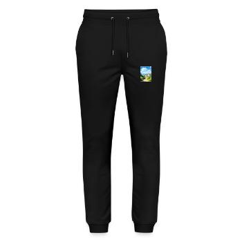 Porthoustock Cornwall Vintage Travel Poster WPA - Stanley/Stella Mover Unisex Organic Jogging Trousers - black - Front - Marisol (170cm) & Nik (191cm)