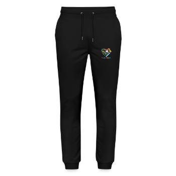 Schulkind 2024 Herz - Stanley/Stella Unisex Bio Jogginghose Mover  - Schwarz - Vorne - Marisol (170cm) & Nik (191cm)