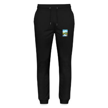 Brecon Beacons Vintage Travel Poster WPA Souvenir - Stanley/Stella Mover Unisex Organic Jogging Trousers - black - Front - Marisol (170cm) & Nik (191cm)