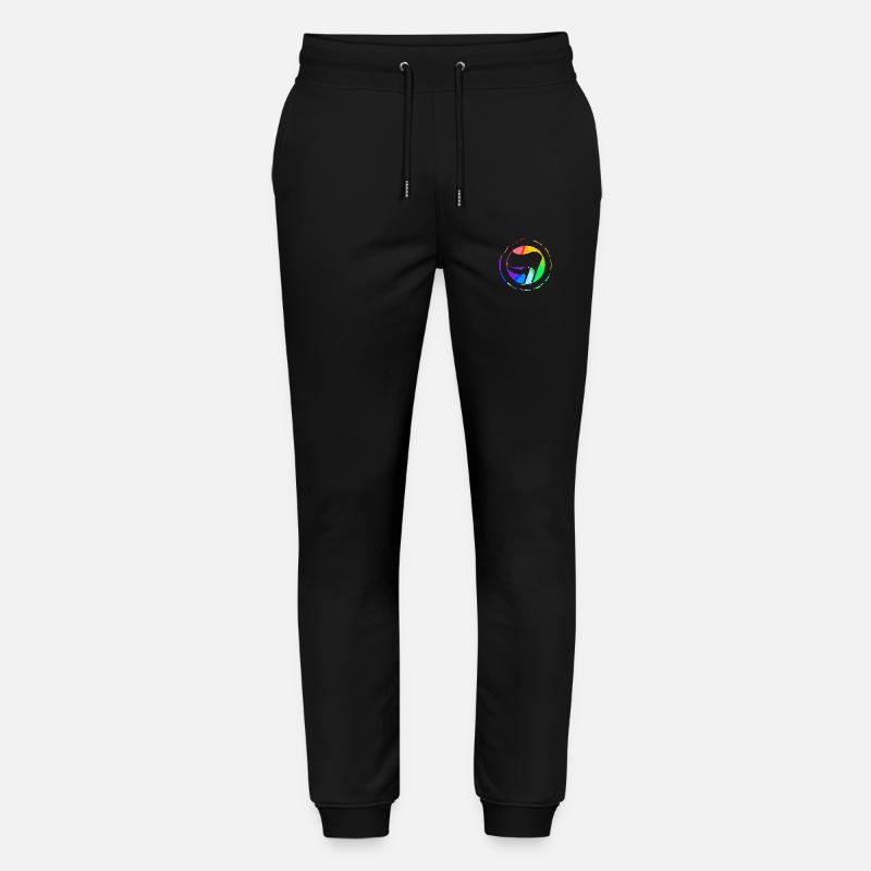 Rainbow Antifa Flag - Stanley/Stella Mover Unisex Organic Jogging Trousers - black