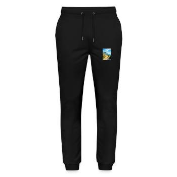 Marazion Cornwall Vintage Travel Poster Souvenir - Stanley/Stella Mover Unisex Organic Jogging Trousers - black - Front - Marisol (170cm) & Nik (191cm)