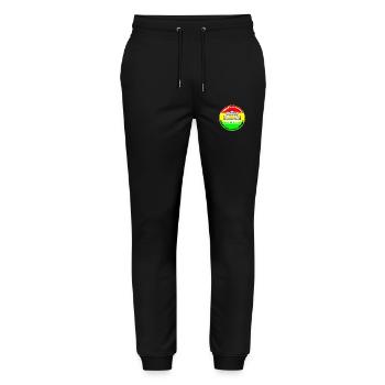 Viele Menschen misstrauen der Politik - Stanley/Stella Unisex Bio Jogginghose Mover  - Schwarz - Vorne - Marisol (170cm) & Nik (191cm)