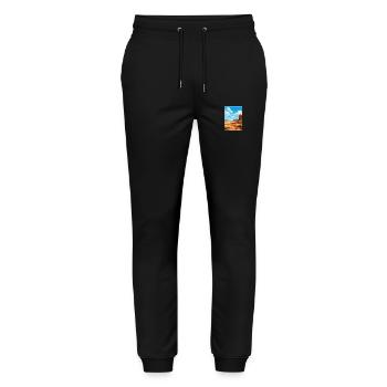 Canyonlands National Park Vintage Travel Poster - Stanley/Stella Mover Unisex Organic Jogging Trousers - black - Front - Marisol (170cm) & Nik (191cm)