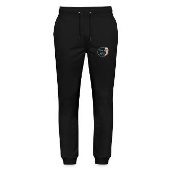 The Rustic Flower Bride Team - Matching tshirt - Stanley/Stella Mover Unisex Organic Jogging Trousers - black - Front - Marisol (170cm) & Nik (191cm)