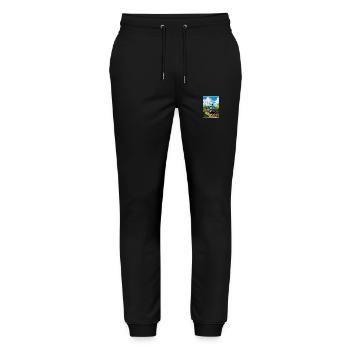 Puffing Billy Railway Vintage Affiche de voyage WPA - Pantalon de jogging bio MOVER Stanley/Stella unisexe - noir - Devant - Marisol (170cm) & Nik (191cm)
