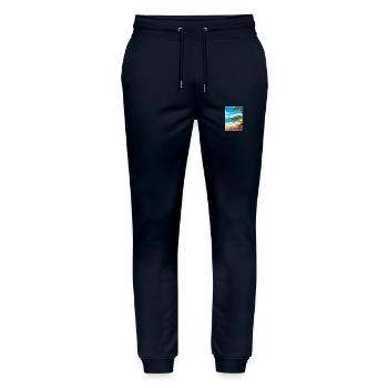 Magnetische Insel Australien Deko Reiseposter - Stanley/Stella Unisex Bio Jogginghose Mover  - Navy - Vorne - Marisol (170cm) & Nik (191cm)