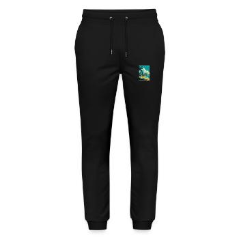 Gold Coast Australia Vintage Travel Poster WPA Art - Stanley/Stella Mover Unisex Organic Jogging Trousers - black - Front - Marisol (170cm) & Nik (191cm)
