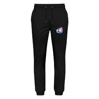 Color splash: Rose - Stanley/Stella Mover Unisex Organic Jogging Trousers - black - Front - Marisol (170cm) & Nik (191cm)