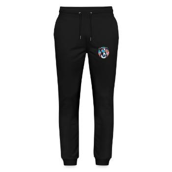 Boxer American Flag and Shades - Stanley/Stella Mover Unisex Organic Jogging Trousers - black - Front - Marisol (170cm) & Nik (191cm)