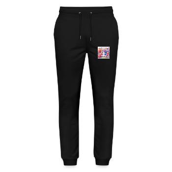 Cartoon Einhorn - Stanley/Stella Unisex Bio Jogginghose Mover  - Schwarz - Vorne - Marisol (170cm) & Nik (191cm)