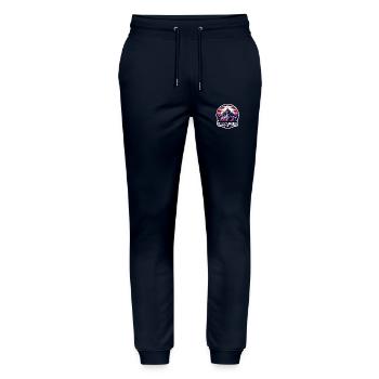 Mountain High - Berg Illustration - Stanley/Stella Mover Unisex Organic Jogging Trousers - navy - Front - Marisol (170cm) & Nik (191cm)