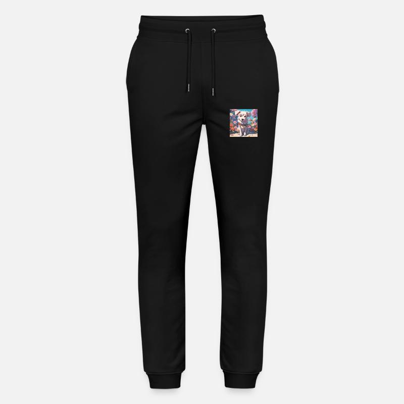 dog anime design - Stanley/Stella Unisex Bio Jogginghose Mover  - Schwarz