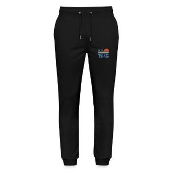 Jahrgang 1945 - Stanley/Stella Unisex Bio Jogginghose Mover  - Schwarz - Vorne - Marisol (170cm) & Nik (191cm)