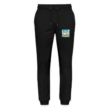 Pixel-Pom - Stanley/Stella Unisex Bio Jogginghose Mover  - Schwarz - Vorne - Marisol (170cm) & Nik (191cm)