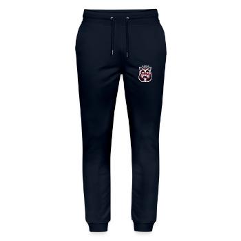 Hibou a trop dormi avec du café - Pantalon de jogging bio MOVER Stanley/Stella unisexe - marine - Devant - Marisol (170cm) & Nik (191cm)