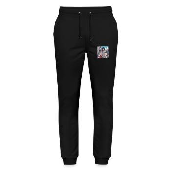 Cute girl anime - Stanley/Stella Mover Unisex Organic Jogging Trousers - black - Front - Marisol (170cm) & Nik (191cm)