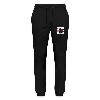 Sweet Kitty Black Cheerful with Muffin - Stanley/Stella Mover Unisex Organic Jogging Trousers - black - Front - Marisol (170cm) & Nik (191cm)