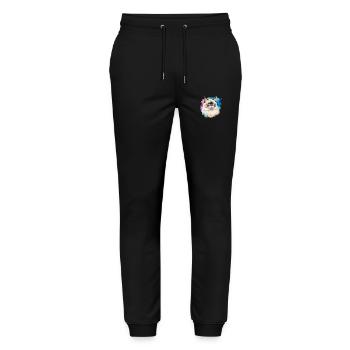 Birman Cat Watercolors - Stanley/Stella Mover Unisex Organic Jogging Trousers - black - Front - Marisol (170cm) & Nik (191cm)