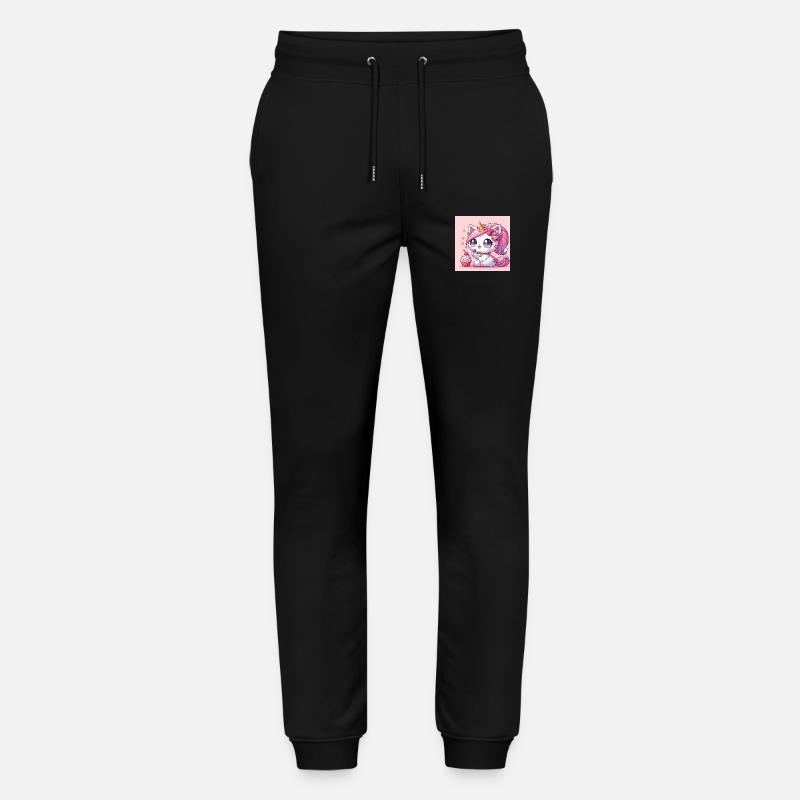 Einhorn-Katze - Stanley/Stella Unisex Bio Jogginghose Mover  - Schwarz